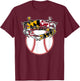Maryland Crab State Pride Flag Gift - Baseball & Blue Crab T-Shirt - T-Shirt | Maroon