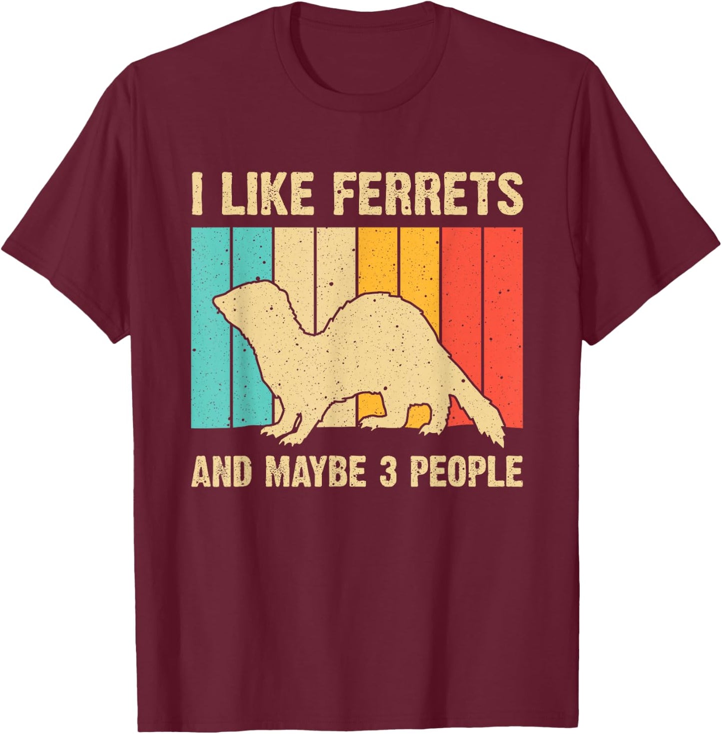 Funny Ferret Design Women Ferret Lover Introvert T-Shirt - T-Shirt | Maroon