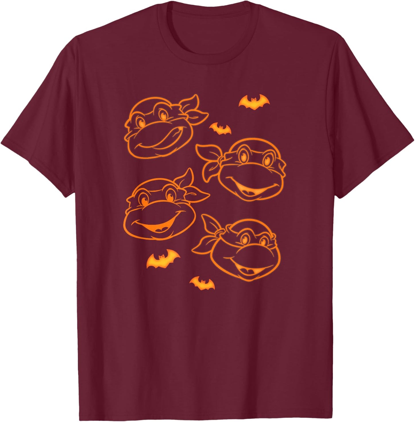 Teenage Mutant Ninja Turtles Halloween Spooky Ninja Faces T-Shirt - T-Shirt | Maroon