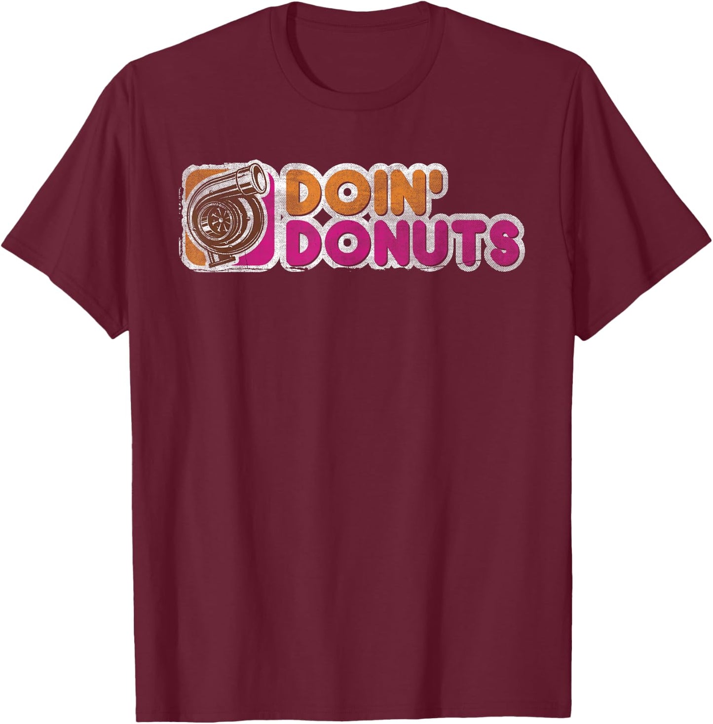 Vintage Doin' Donuts Drift Racing T Shirt - Car Guy Shirt T-Shirt - T-Shirt | Maroon