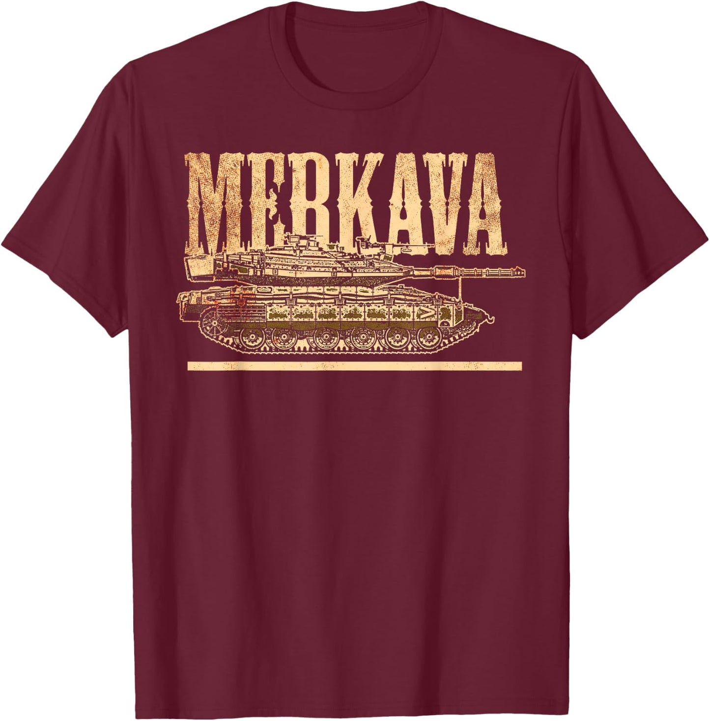 Merkava Battle Tank Israel Israeli Military T-Shirt - T-Shirt | Maroon