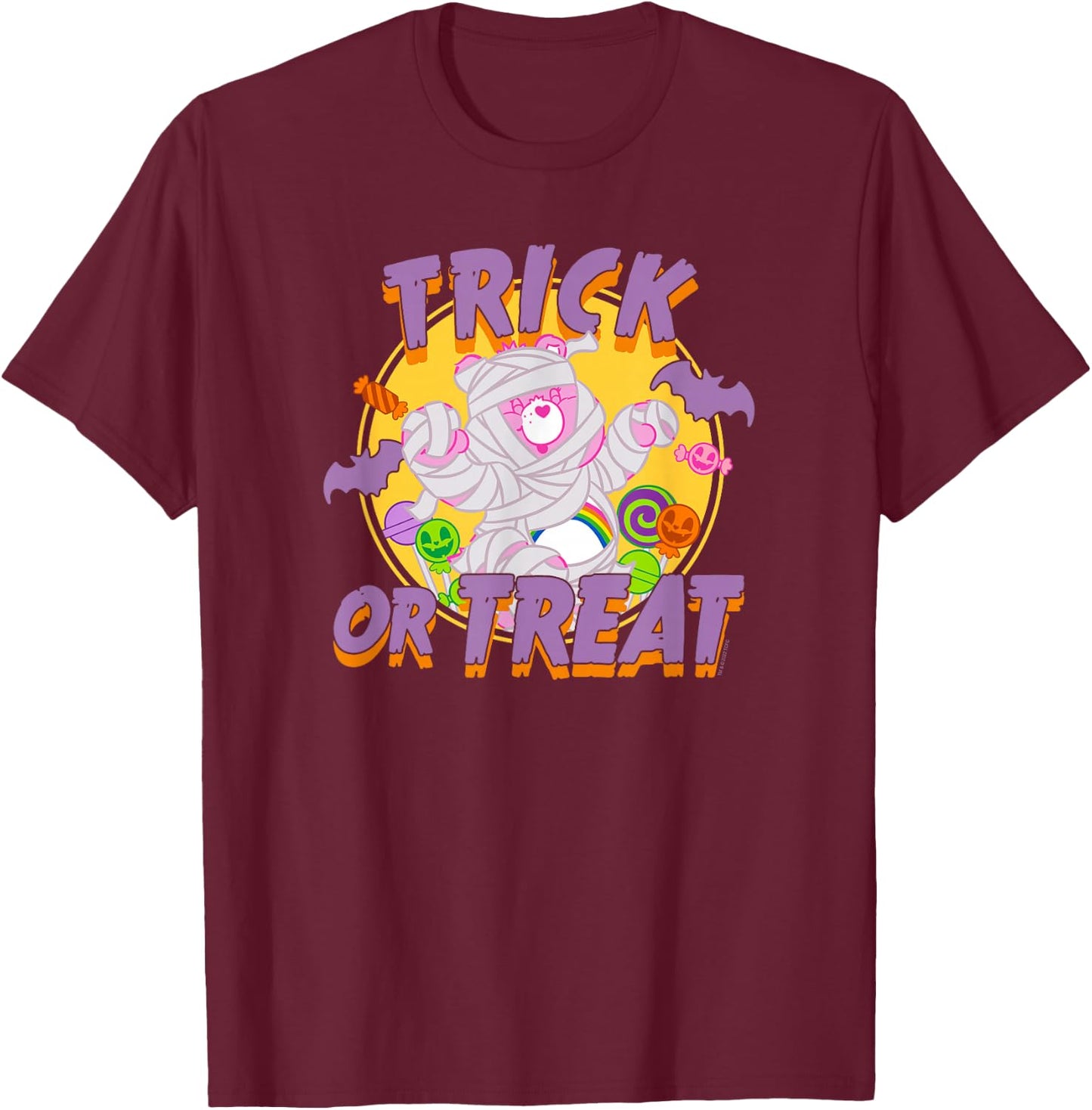 Care Bears Halloween Cheer Bear Trick Or Treat Mummy Costume T-Shirt - T-Shirt | Maroon