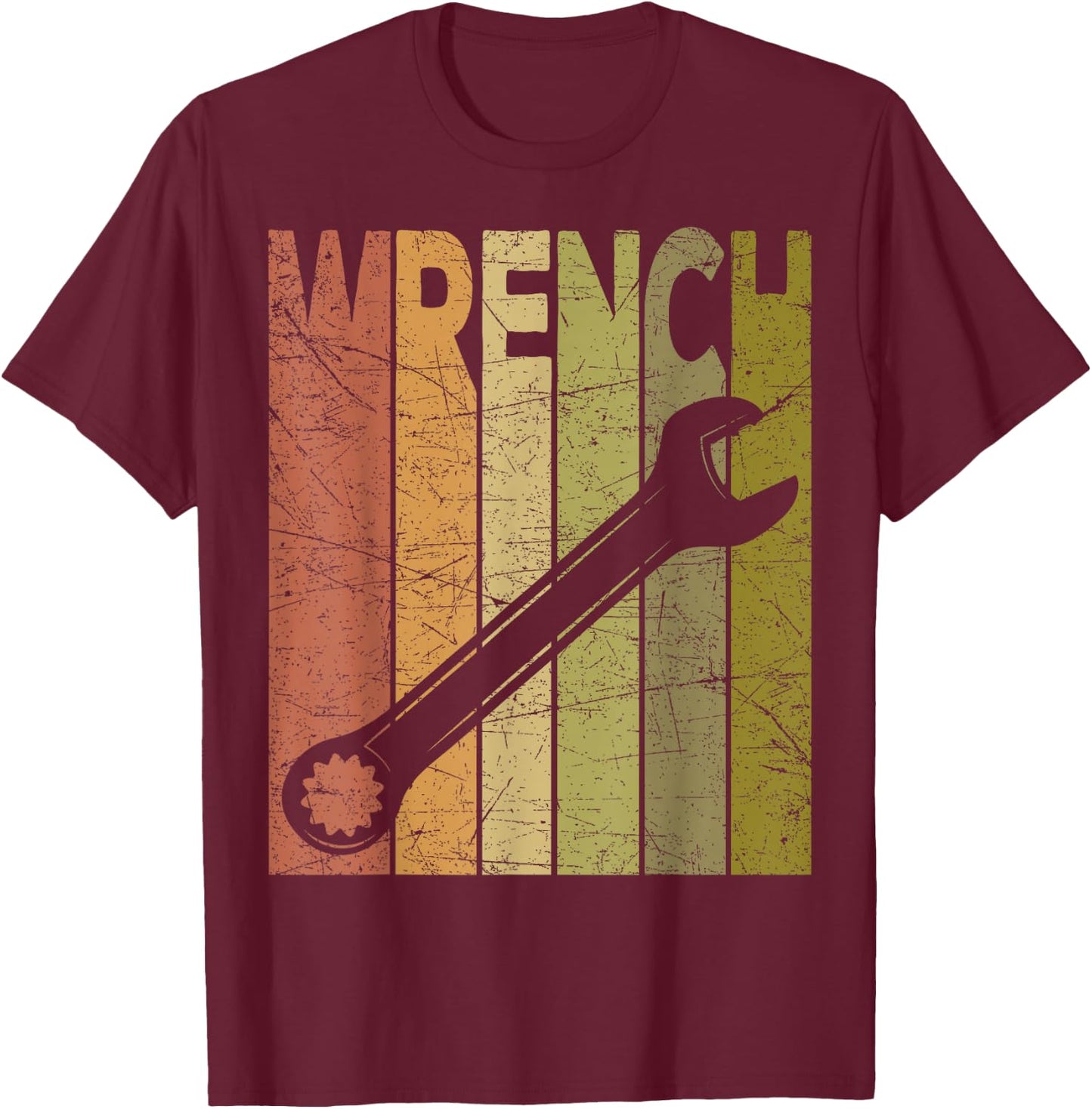Mechanic Wrench Vintage Handyman Retro Repairman T-Shirt - T-Shirt | Maroon