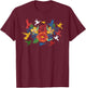 Floral Bird Flowers Hummingbird Animal Vintage Hummingbird T-Shirt - T-Shirt | Maroon