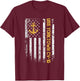 USS Yorktown CV-10 Aircraft Carrier USA Flag Veterans Day Women Men T-Shirt - T-Shirt | Maroon