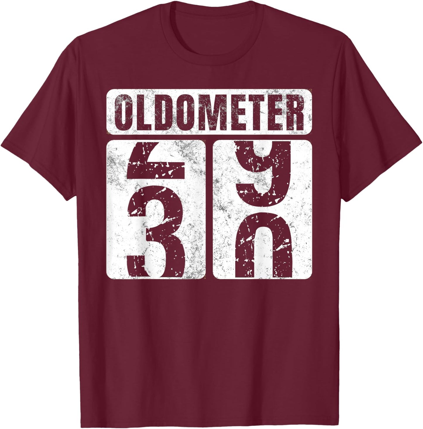 Oldometer 30 Shirt Vintage Funny 30th Birthday Gift T-Shirt - T-Shirt | Maroon