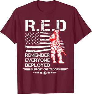 Remember Everyone Deployed Shirt Red Friday Military T-Shirt - T-Shirt | Maroon