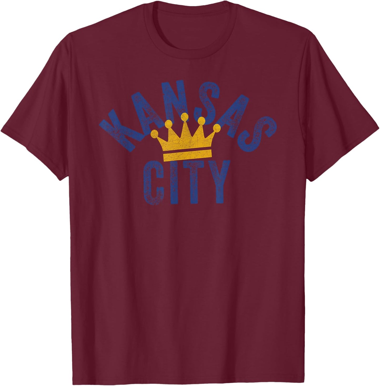 Kansas City Vintage Kc Blue & Yellow Cool Kansas City Locals Small T-Shirt - T-Shirt | Maroon