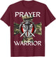 Christian Prayer Warrior Green Camo Cross Religious Messages T-Shirt - T-Shirt | Maroon