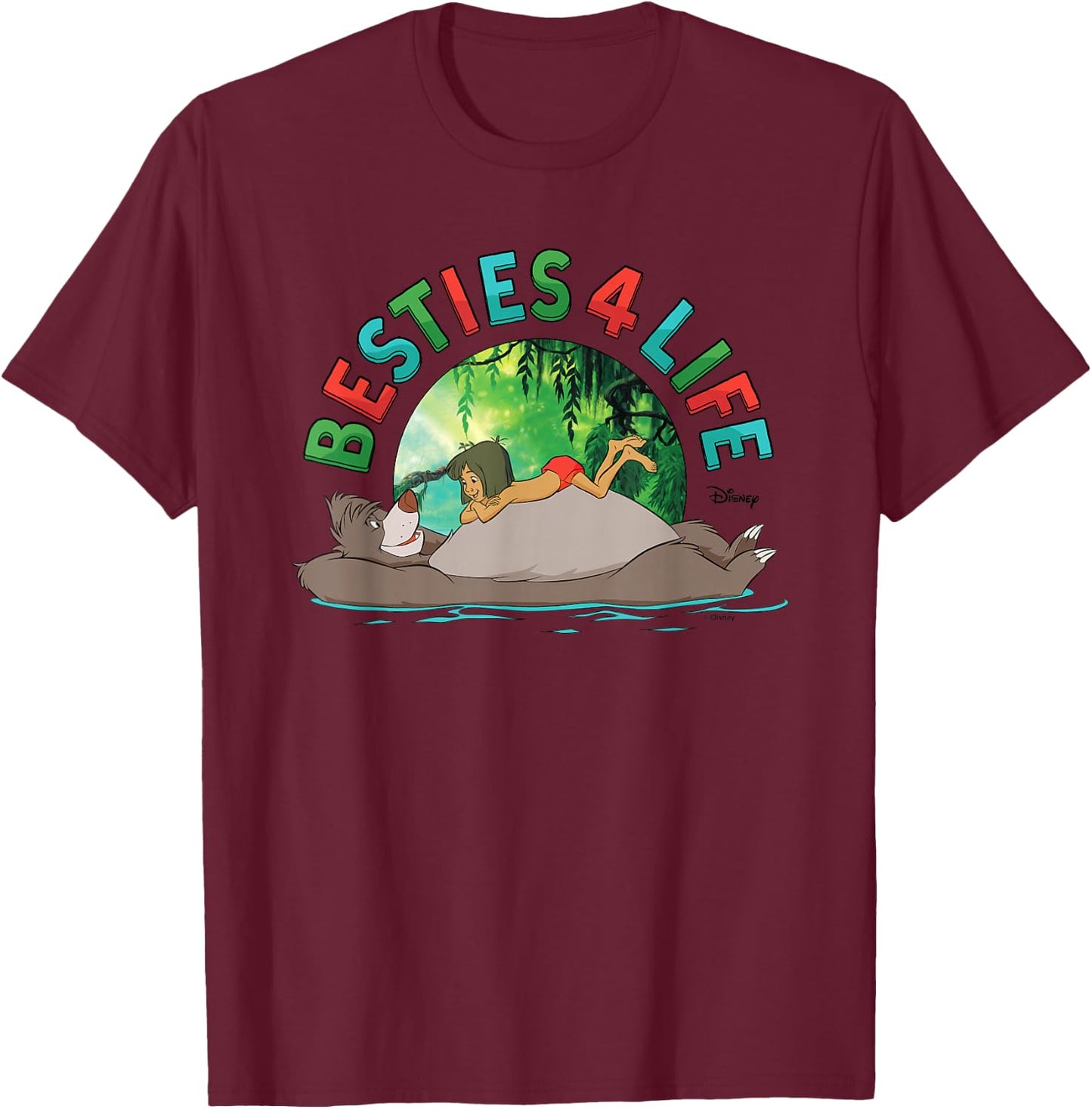 The Jungle Book - Besties 4 Life T-Shirt - T-Shirt | Maroon