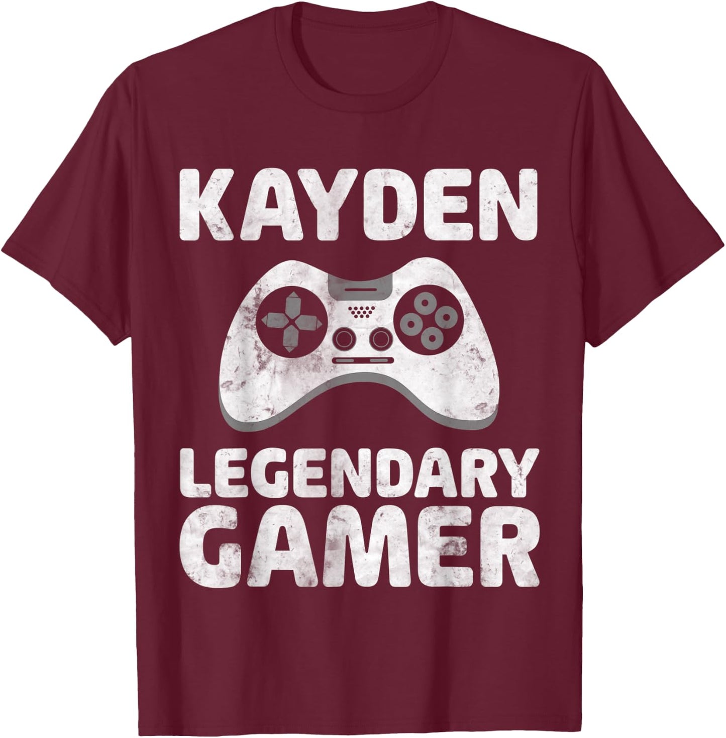 Personalized Legendary Gamer Shirt Kayden Name Video Gamer T-Shirt - T-Shirt | Maroon
