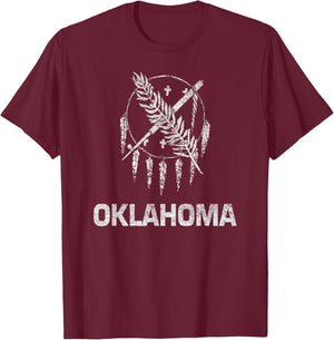 State Flag of Oklahoma T-Shirt - T-Shirt | Maroon