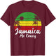 Palm Tree Vintage Retro Sunset Jamaica Me Crazy Summer T-Shirt - T-Shirt | Maroon