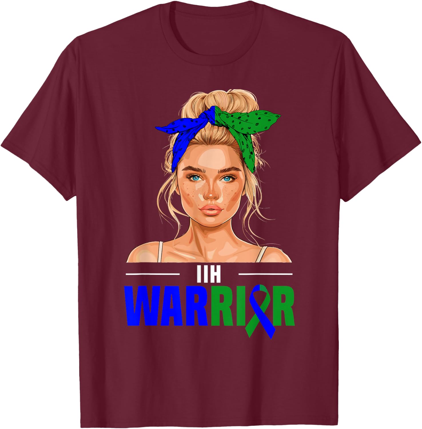 IIH Awareness Month Warrior Intracranial Hypertension T-Shirt - T-Shirt | Maroon