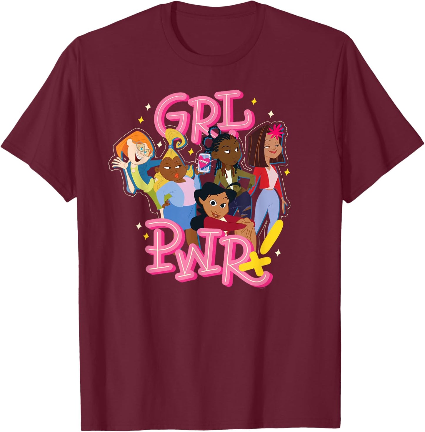 Disney Proud Family GRL PWR Girl Power Besties T-Shirt - T-Shirt | Maroon
