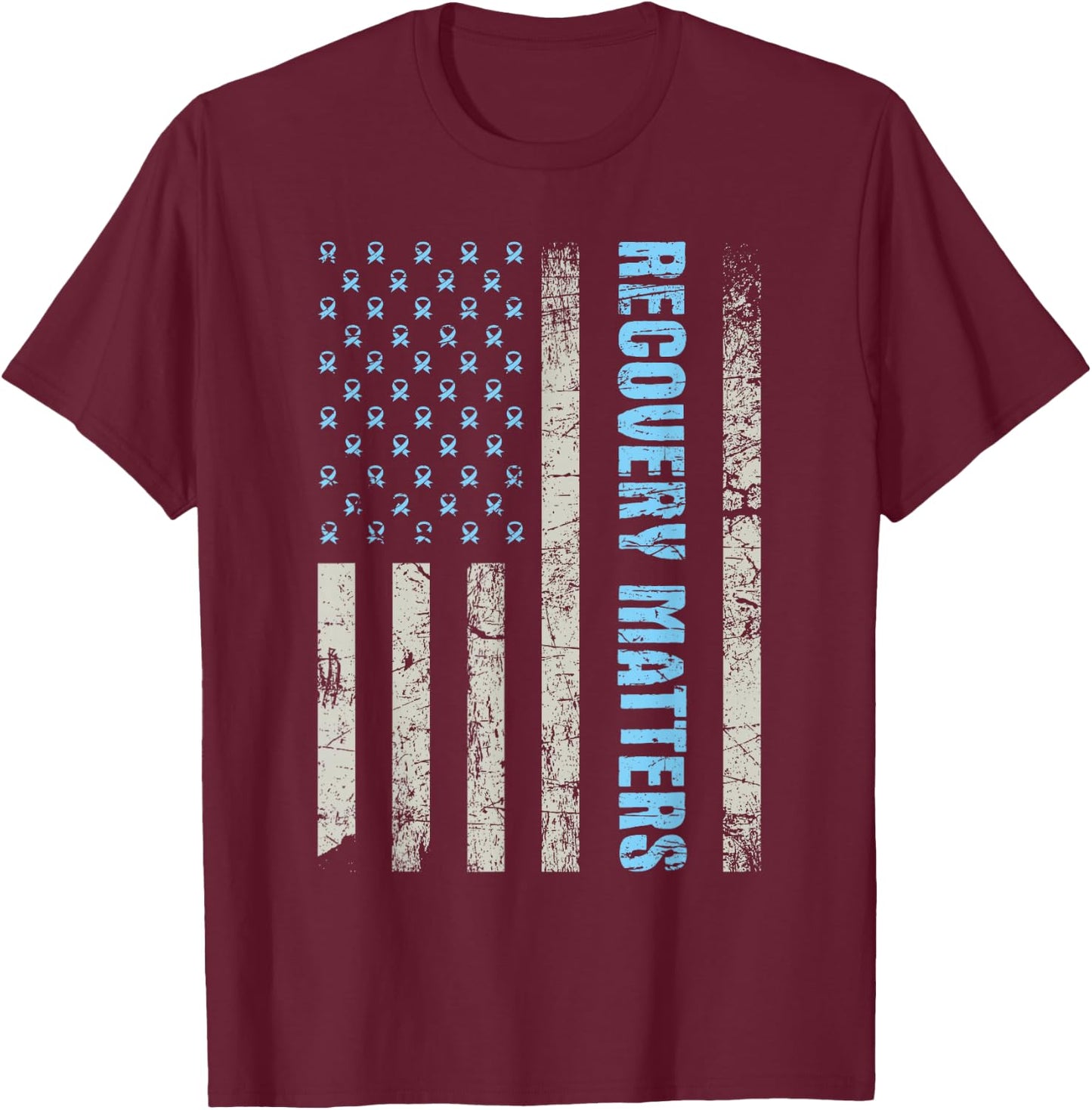 Recovery Matters - Sobriety Anniversary Sober AA NA T-Shirt - T-Shirt | Maroon