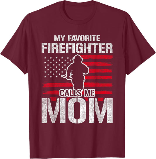 911 Rescue Firefighter Mom Mothers Day Gift Firefighter T-Shirt - T-Shirt | Maroon