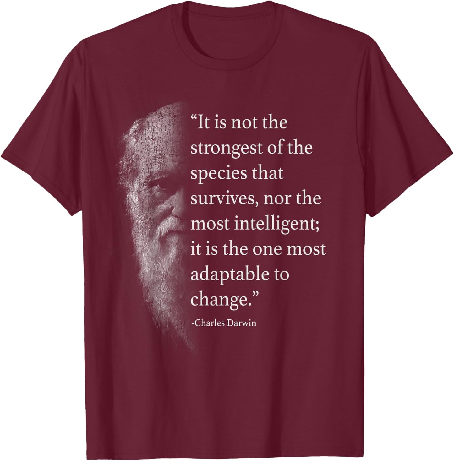 Charles Darwin Species Quote T-Shirt - T-Shirt | Maroon