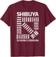 Shibuya Tokyo Scramble Crossing Shibuya Crossing Japan Kanji T-Shirt - T-Shirt | Maroon