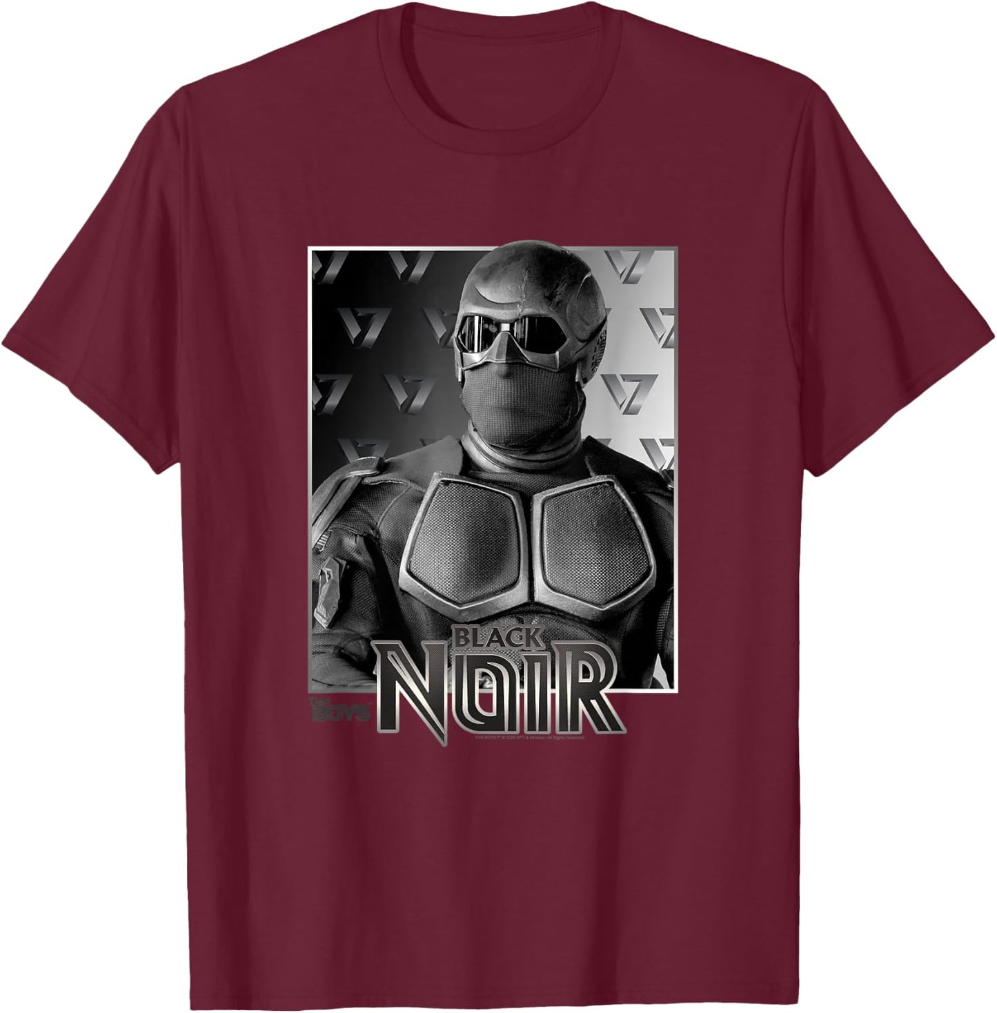 The Boys Black Noir Portrait Superhero TV Show T-Shirt - T-Shirt | Maroon