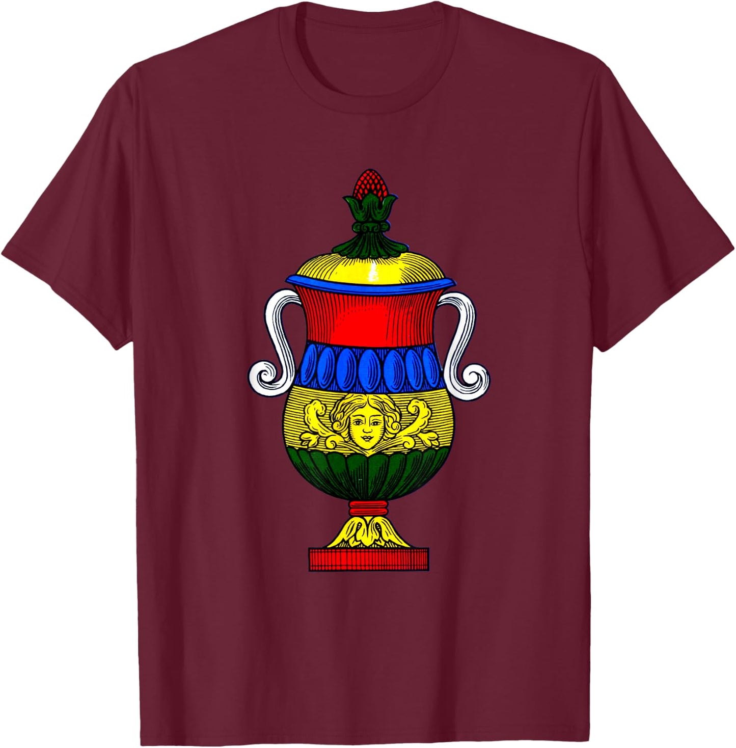 Ace of Cups [Neapolitan Cards] The Italian Playing Cards T-Shirt - T-Shirt | Maroon