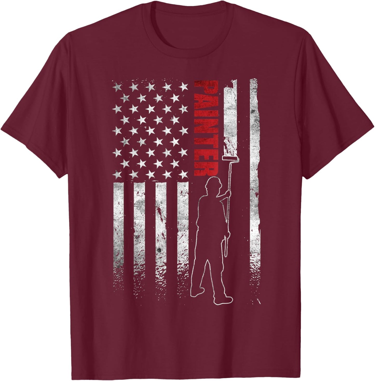 Painter Apparel Fathers Day American Painter House Painter T-Shirt - T-Shirt | Maroon