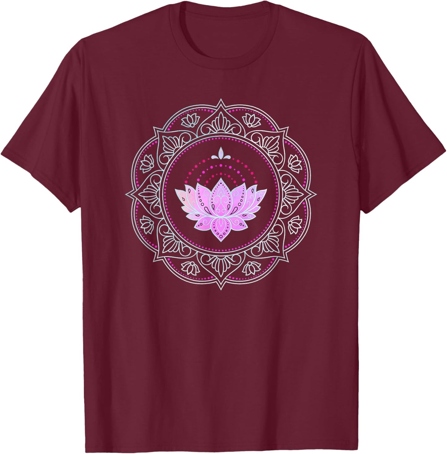Mandala Yoga Lotus Design Lotus Flower Lotus flower T-Shirt - T-Shirt | Maroon