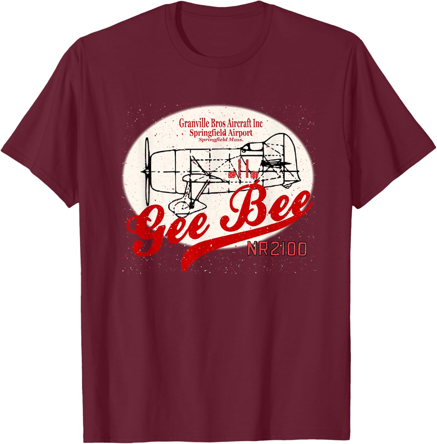 Gee Bee Model R Super Sportster T-Shirt - T-Shirt | Maroon