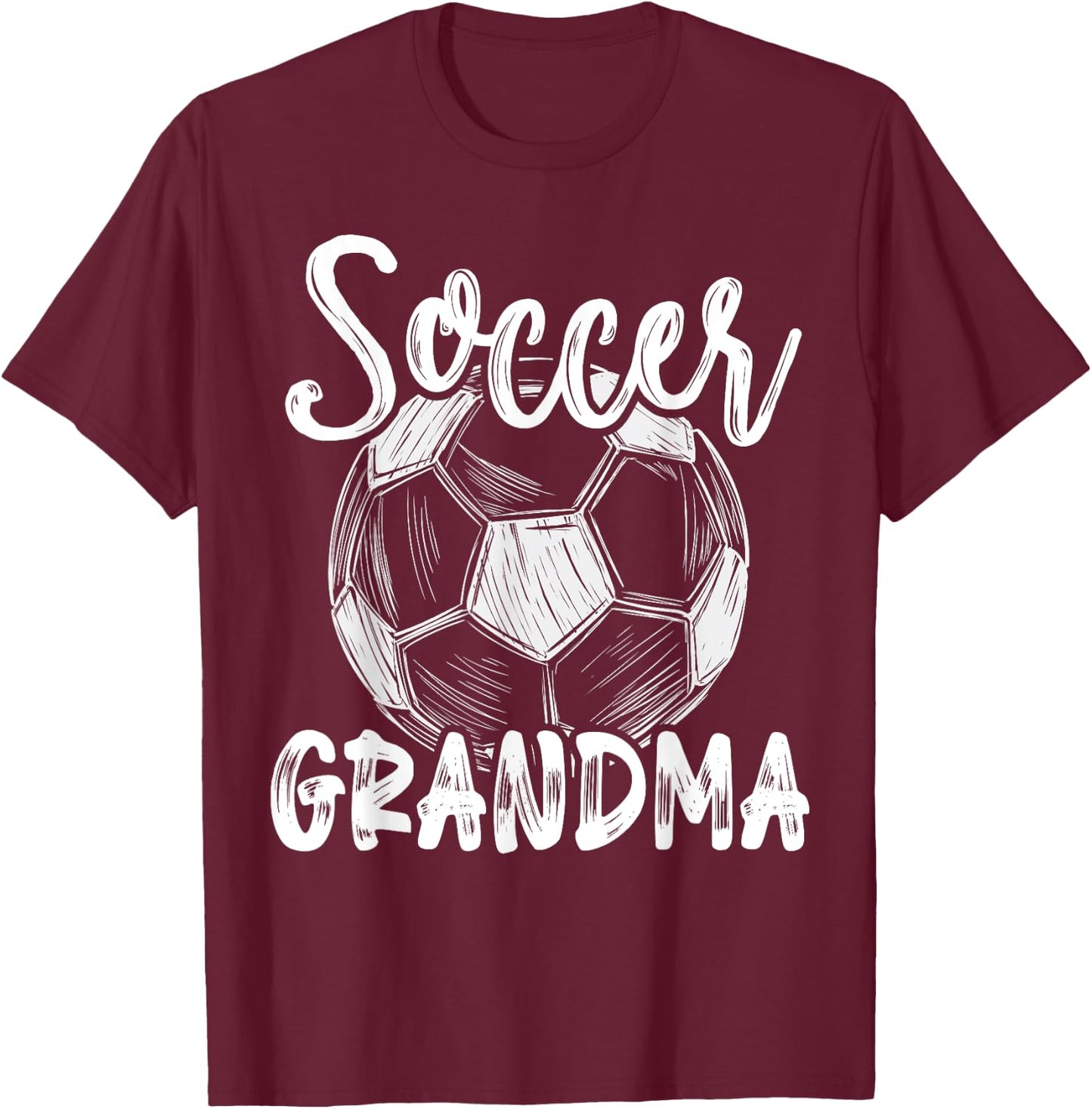 Soccer Grandma Women Family Matching Team Player Soccer Ball T-Shirt - T-Shirt | Maroon