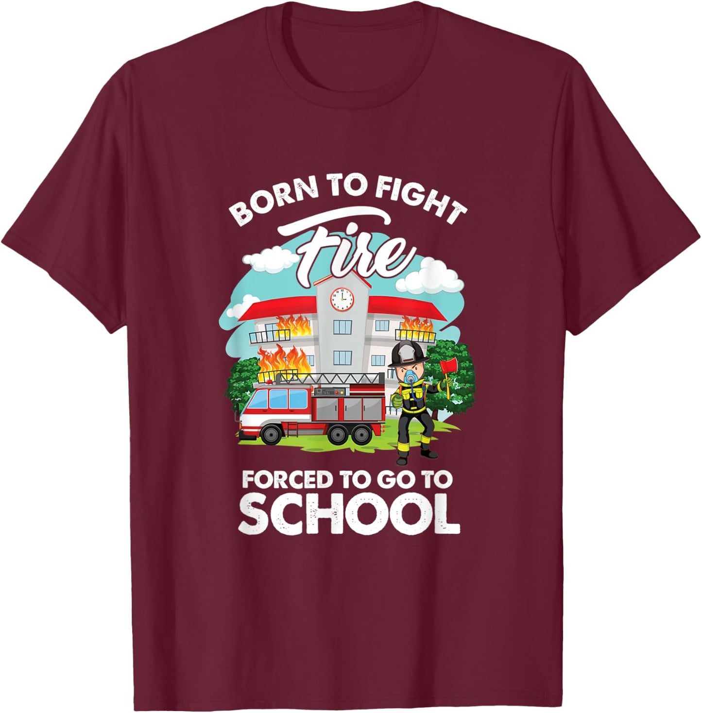 Funny Future Fireman Firefighter Department Fight Fire T-Shirt - T-Shirt | Maroon