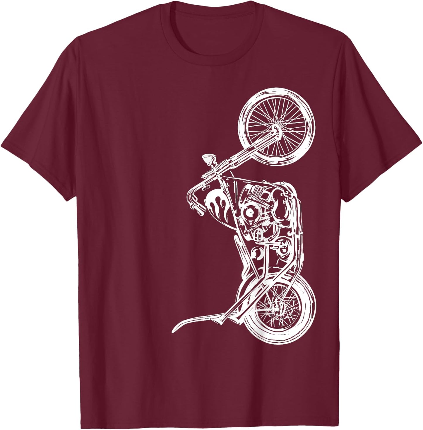 Chopper - Knucklehead - Panhead - Shovelhead Motorcycle T-Shirt - T-Shirt | Maroon