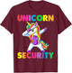 Halloween Dad Mom Daughter Adult Costume, Unicorn Security T-Shirt - T-Shirt | Maroon