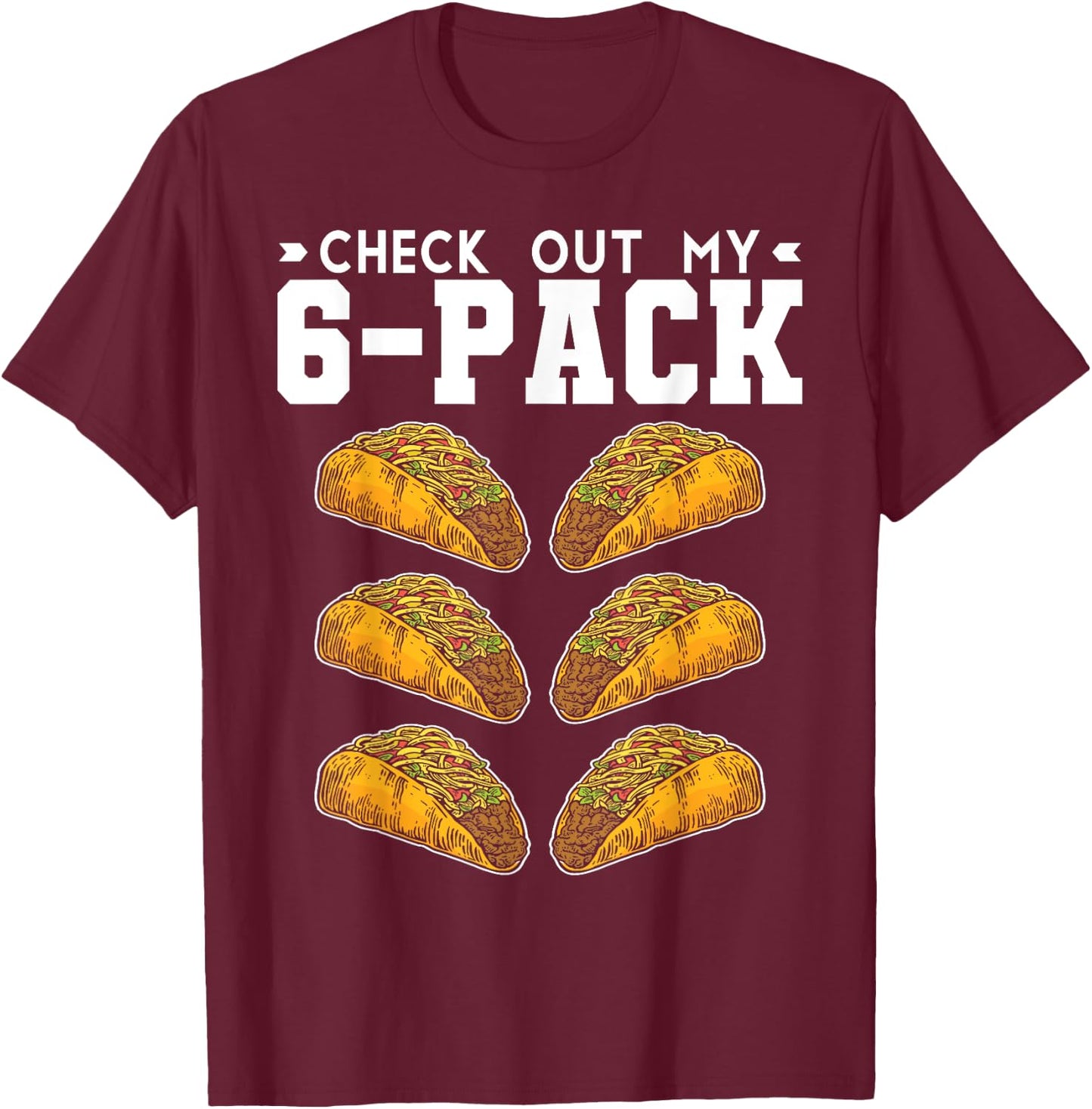 Tacco Junk Food Tacco, Pack of 6 T-Shirt - T-Shirt | Maroon
