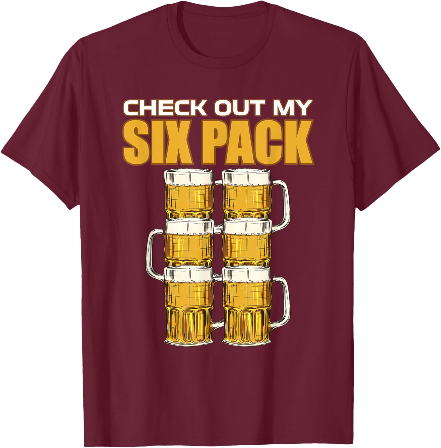 Check out my six pack Beer T-Shirt - T-Shirt | Maroon
