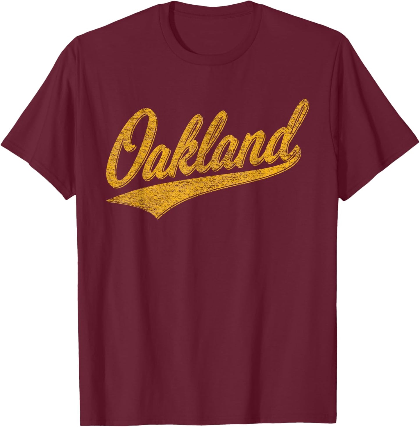 Oakland California Varsity Script Classic Sport Jersey Style T-Shirt - T-Shirt | Maroon