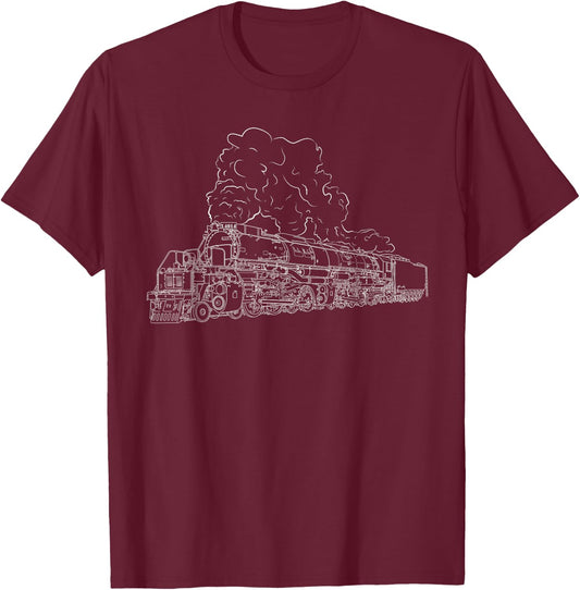 Big Boy X 4014 Steam Locomotive Utah Vintage T-Shirt - T-Shirt | Maroon
