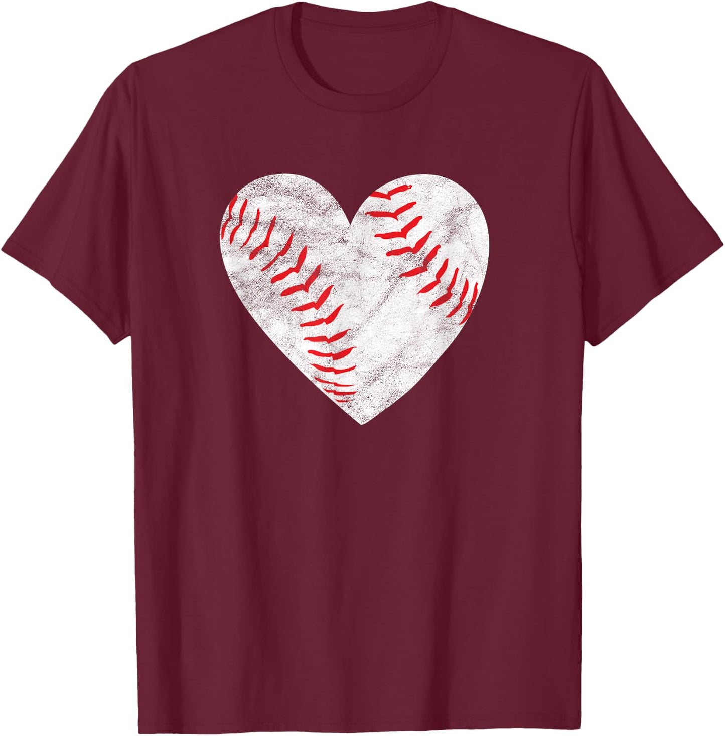 Baseball or Softball Heart Love Women's Teen Girls T-Shirt - T-Shirt | Maroon