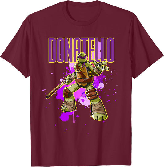Dontatello - Purple Splatter Paint T-Shirt - T-Shirt | Maroon