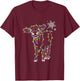 Cow Christmas Light Tree Cow Xmas Snow Lover T-Shirt - T-Shirt | Maroon