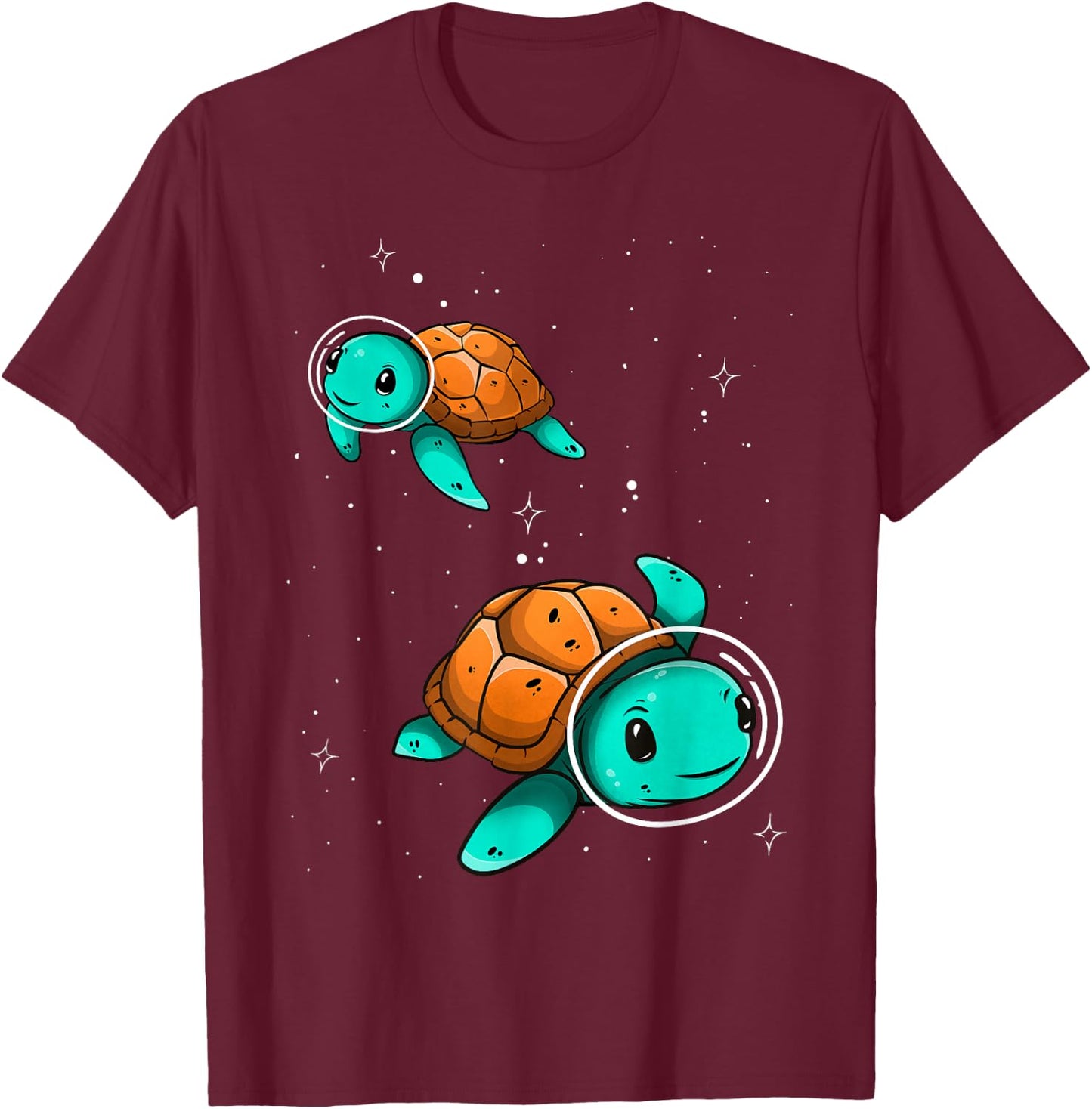 Space Turtles Astronaut Galaxy Funny Cute Design T-Shirt - T-Shirt | Maroon