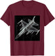 F16 Viper Jet Fighter Wireframe Blueprint T-Shirt - T-Shirt | Maroon
