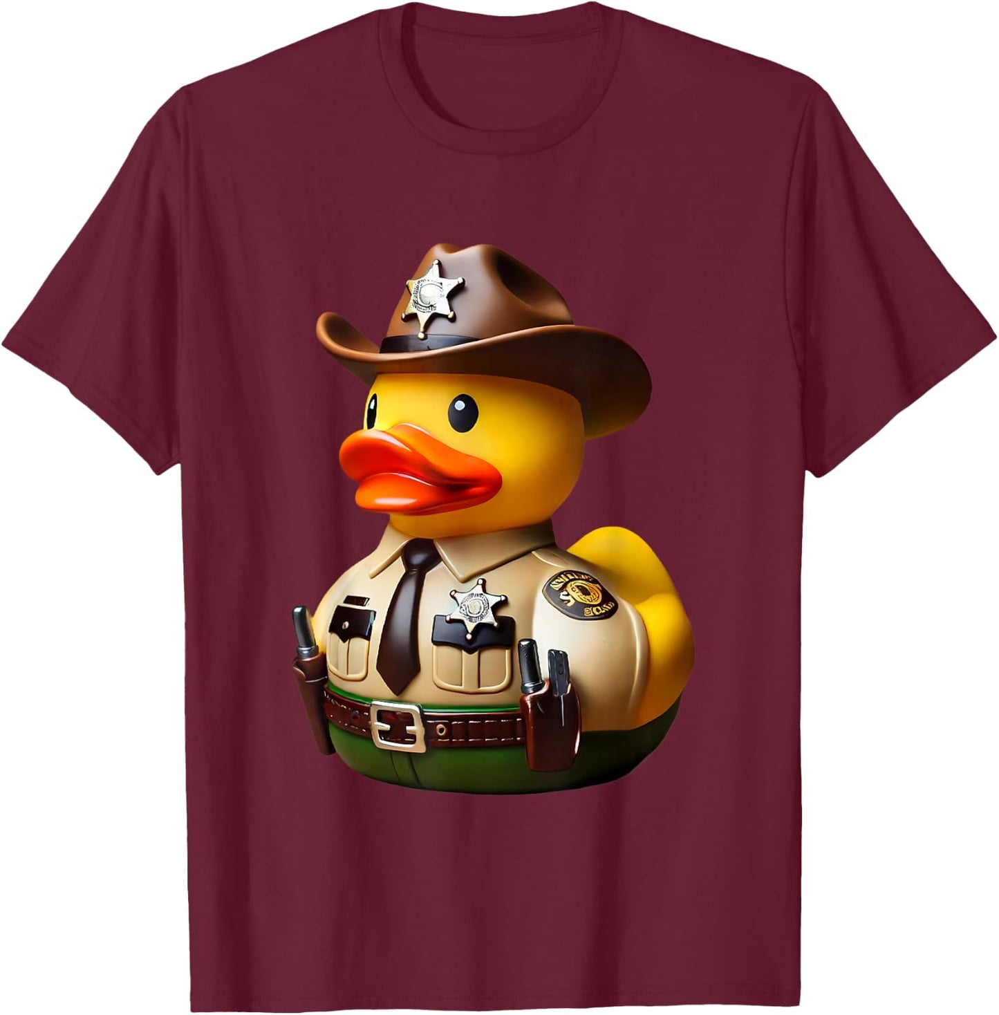 Rubber Duck Deputy Sheriff T-Shirt - T-Shirt | Maroon