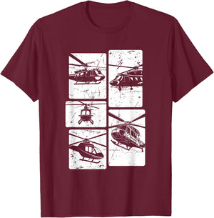 Helicopter T-Shirt - T-Shirt | Maroon