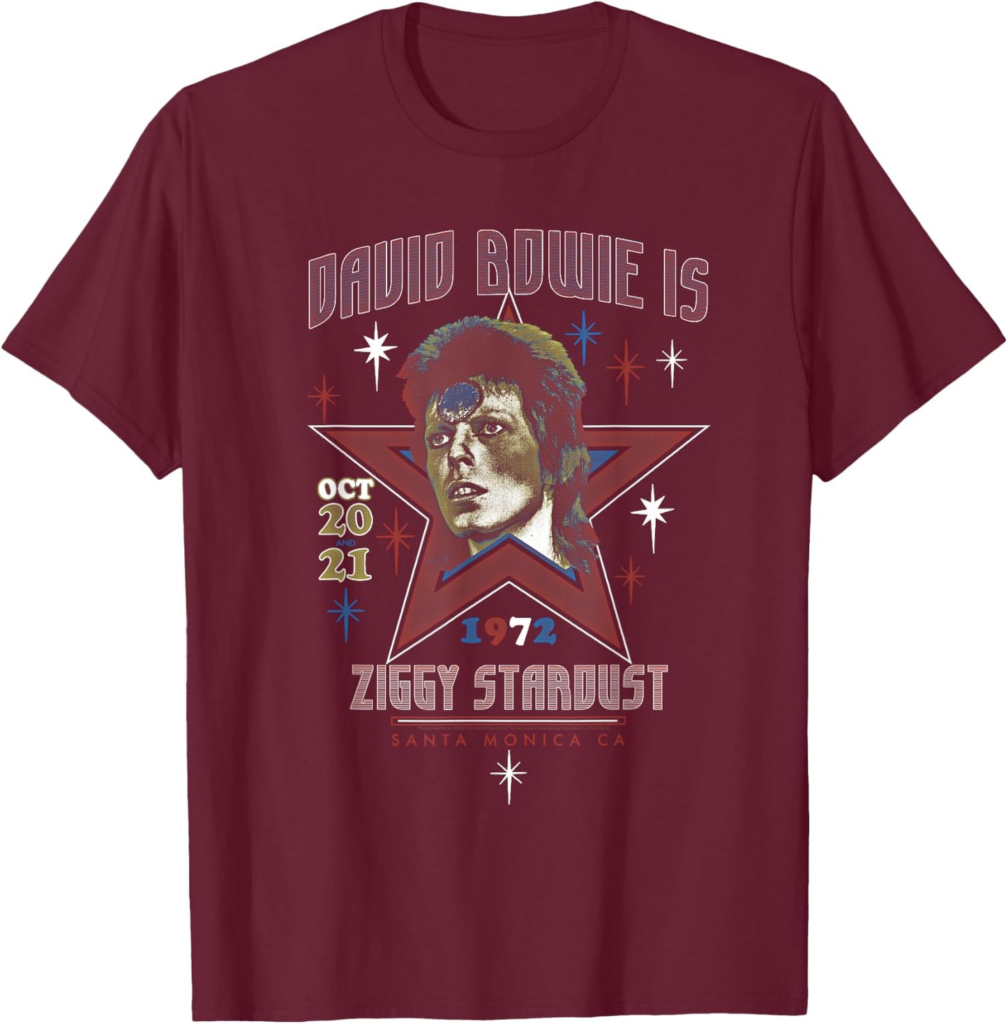 David Bowie - David Bowie is Ziggy Stardust T-Shirt - T-Shirt | Maroon