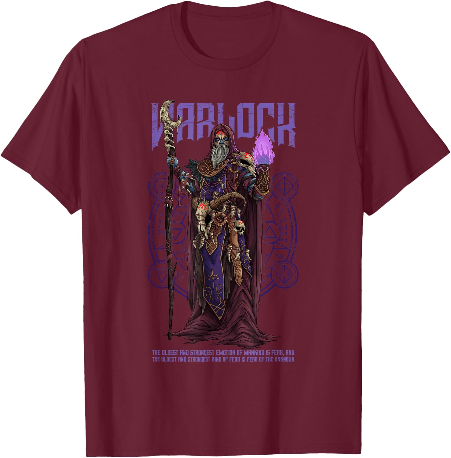 Warlock Unknown Player Character Role Playing Game Funny RPG T-Shirt - T-Shirt | Maroon