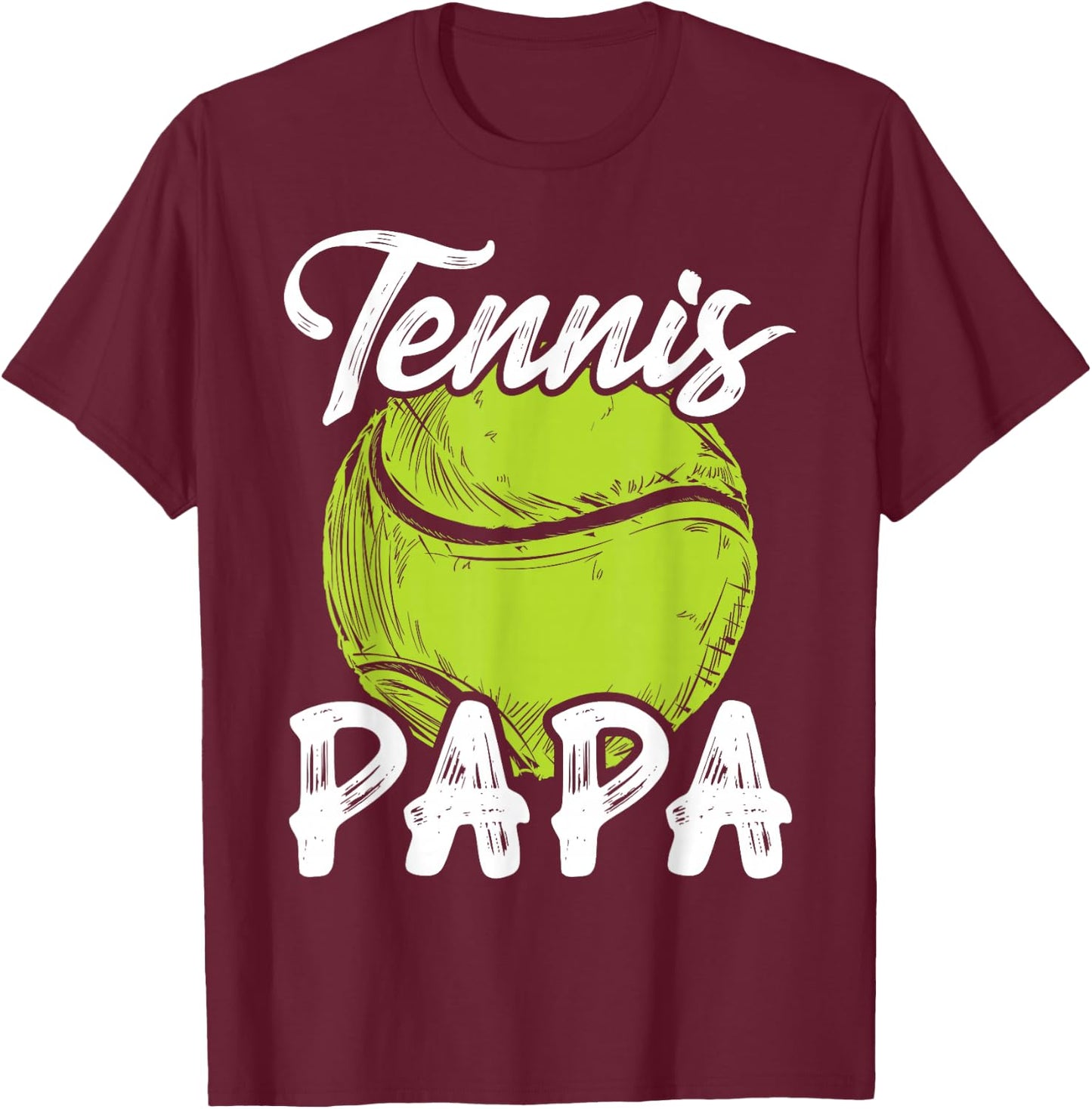Tennis Papa Men Family Matching Set Tennis Ball Player Dad T-Shirt - T-Shirt | Maroon