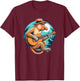 Proboscis Monkey Playing Guitar with Hat T-Shirt - T-Shirt | Maroon