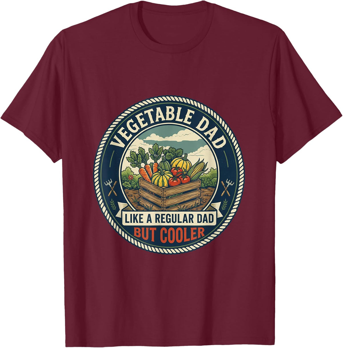 Funny Vegetable Dad Gardener Home Garden Grower Father's Day T-Shirt - T-Shirt | Maroon