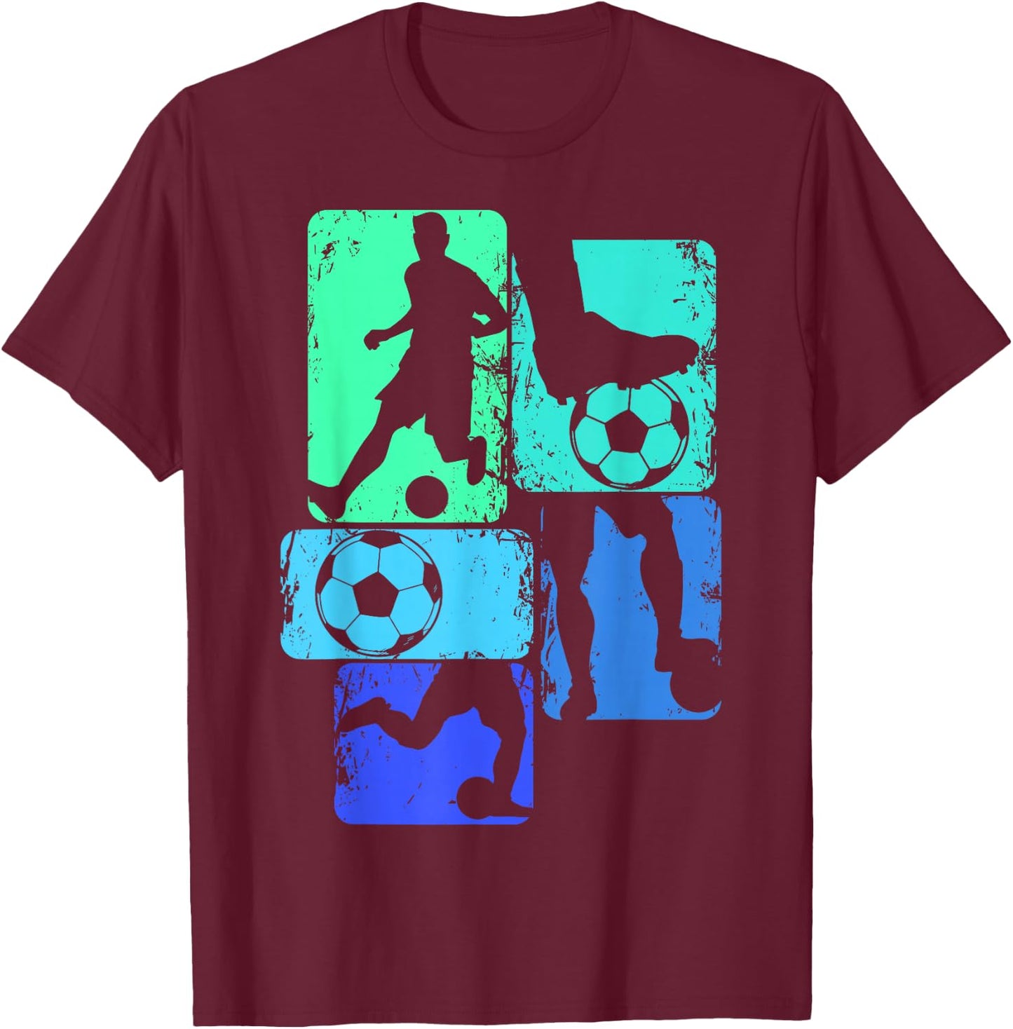 Soccer Player Boys Kids Youth Men T-Shirt - T-Shirt | Maroon