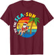 Tis The Sea Sun Santa Beach Summer Christmas in July Boys T-Shirt - T-Shirt | Maroon